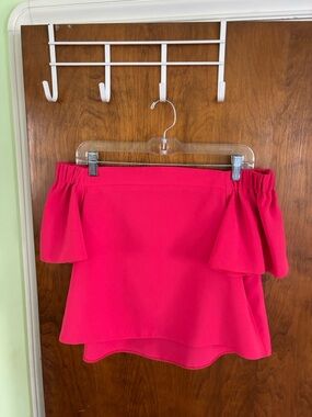 Topshop Hot Pink Off The Shoulder Top